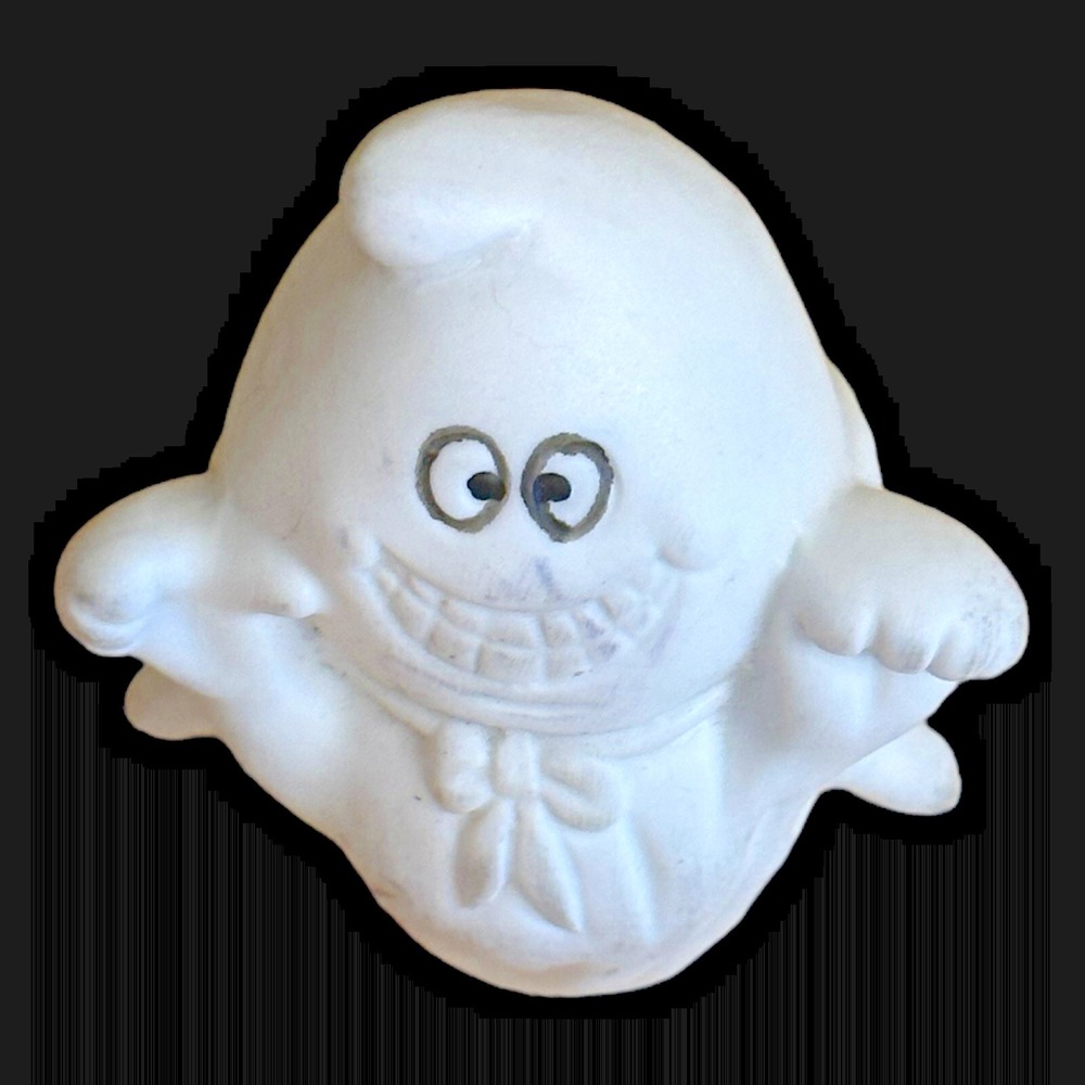 1990s Ceramic Ghost Figurine Superhero Cape Halloween Decor Kitschy VTG - Picture 7 of 7